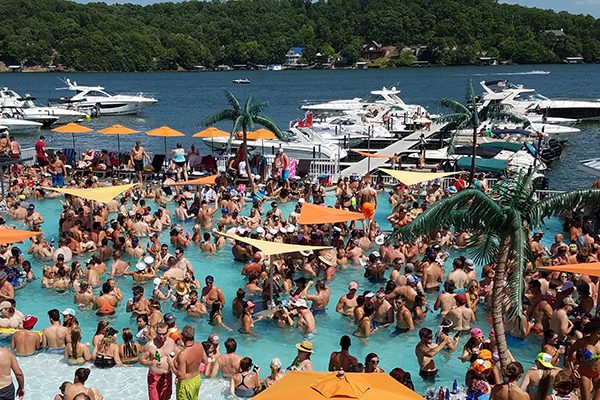 fc_coconuts Adults partying at Coconuts Caribbean Beach Bar & Grill, one of the most popular water front pool bars at Lake of the Ozarks.